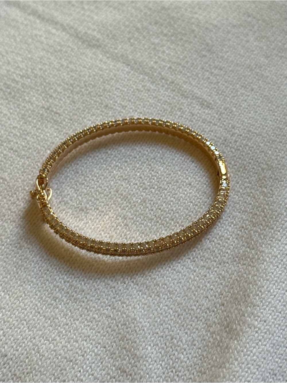 Gold Crystal Pave Bangle Bracelet - Women Jewelry